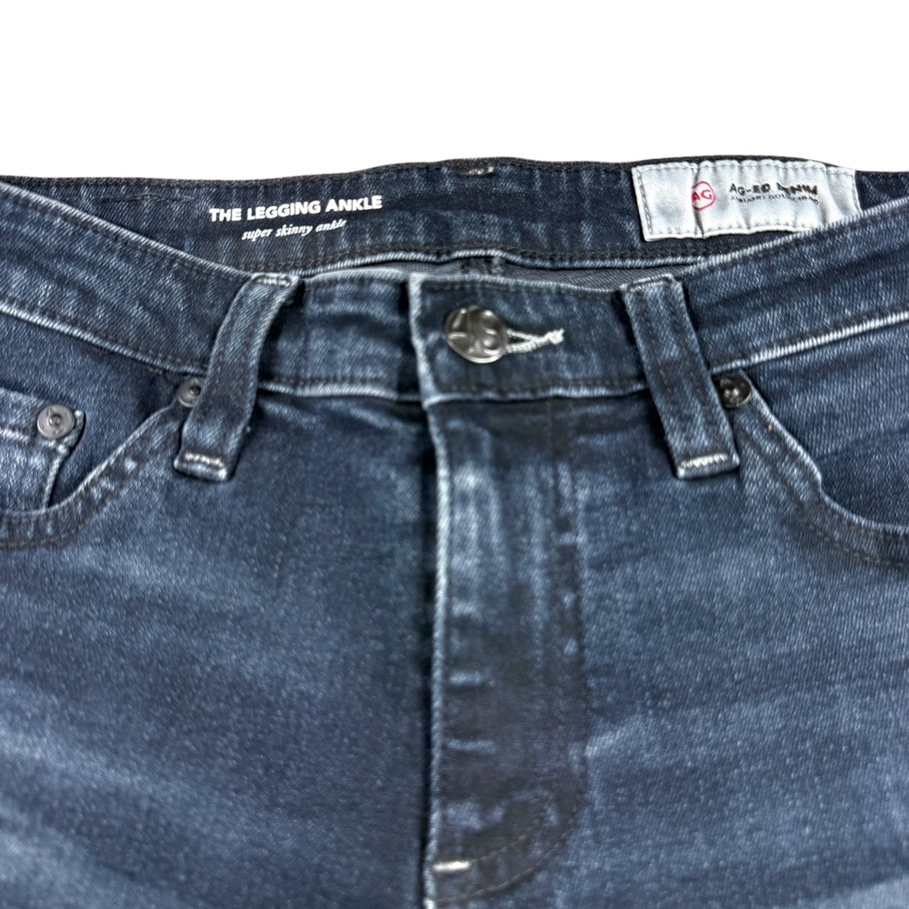 AG Adriano Goldschmied The Legging Ankle Super Skinny Jeans Dark Wash Raw Hem 26 - Picture 8 of 12